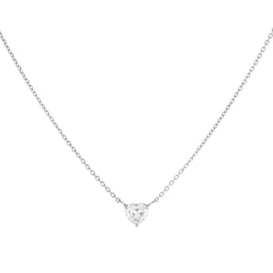 14K White Gold Diamond Mini Heart Necklace 14K - Adina Eden's Jewels