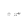 Silver Mini Solitaire CZ Threaded Stud Earring - Adina Eden's Jewels