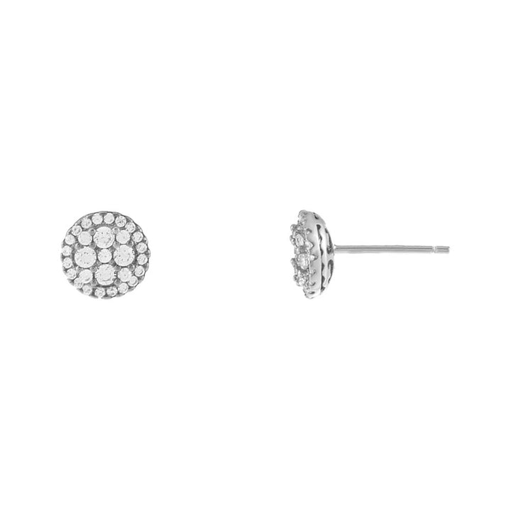 Silver Round CZ Illusion Stud Earring - Adina Eden's Jewels