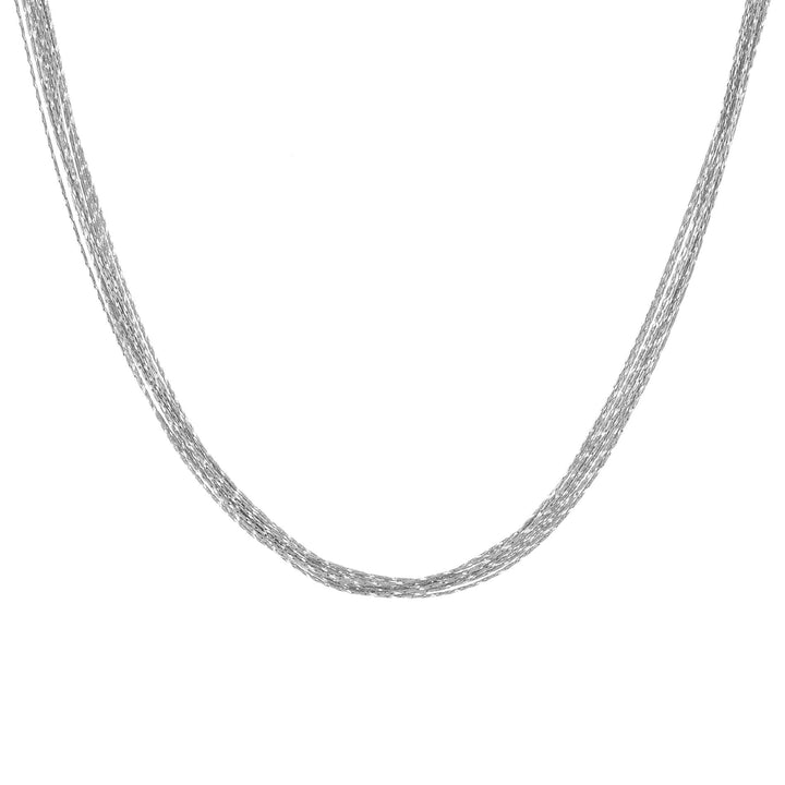 Silver Multi Strand Chain Necklace - Adina Eden's Jewels