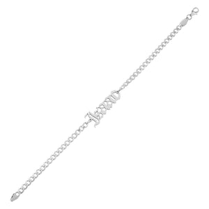 Silver Men's Gothic Nameplate Bracelet - Adina Eden's Jewels