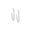 Silver Solid/Pave Thin Large Oval Hoop Earring - Adina Eden's Jewels