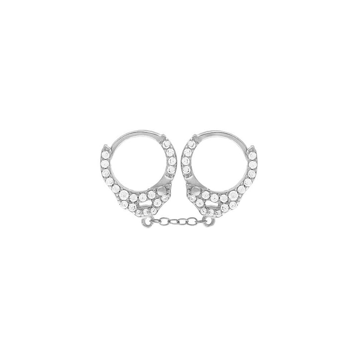  Pavé Handcuff Huggie Earring - Adina Eden's Jewels