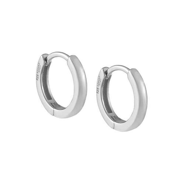 Silver Plain Ring Huggie Earring - Adina Eden's Jewels