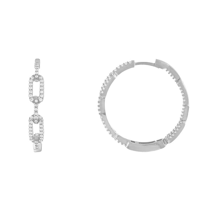  Pavé Double Link Hoop Earring - Adina Eden's Jewels