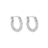 Silver Pavé Mini Hoop Earring - Adina Eden's Jewels