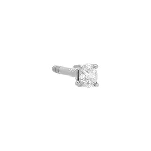 14K White Gold / Single Itty Bitty Diamond Oval Stud Earring 14K - Adina Eden's Jewels