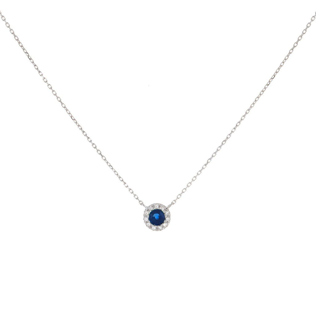  Diamond X Colored Gemstone Circle Necklace 14K - Adina Eden's Jewels
