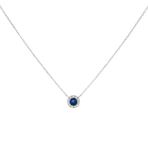  Diamond X Colored Gemstone Circle Necklace 14K - Adina Eden's Jewels
