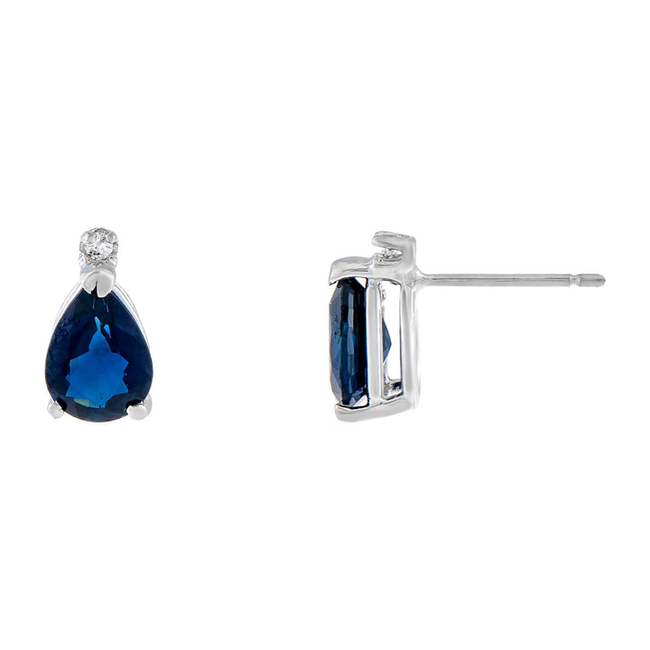 Sapphire Blue Sapphire Teardrop Stud Earring 14K - Adina Eden's Jewels