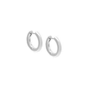 Silver Classic Round Huggie Earring - Adina Eden's Jewels