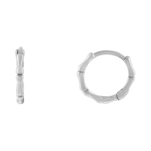 Silver Bamboo Huggie Earring - Adina Eden's Jewels