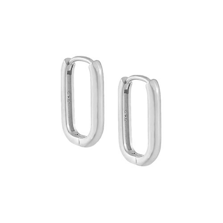 Silver / 10 MM Solid Oval Huggie Earring - Adina Eden's Jewels