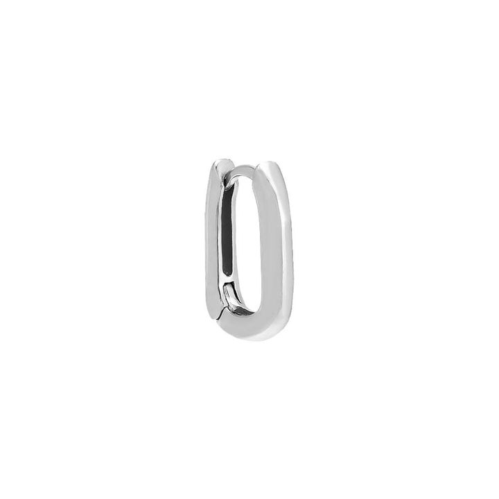 Silver / Single Solid U-Shape Link Huggie Earring - Adina Eden's Jewels