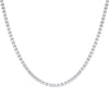 Silver / 22" / 4 MM Men's Princess Cut Tennis Necklace - Adina Eden's Jewels