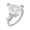 Silver / 9 CZ Pear X Baguette Travel Ring - Adina Eden's Jewels