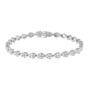 14K White Gold Pavé Teardrop Diamond Bracelet 14K - Adina Eden's Jewels