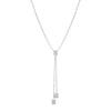 14K White Gold Radiant Diamond Lariat Necklace 14K - Adina Eden's Jewels