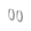 Silver / Single Pavé Rounded Huggie Earring - Adina Eden's Jewels