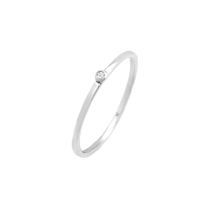 Silver / 6 Tiny CZ Bezel Ring - Adina Eden's Jewels