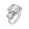 14K White Gold / 7 Diamond Illusion Ring 14K - Adina Eden's Jewels