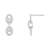 Silver Pavé Mariner Dangling Stud Earring - Adina Eden's Jewels