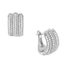 Silver Triple Puffed Pavé Huggie Earring - Adina Eden's Jewels