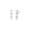 Silver / Pair Triple Teardrop Bar Stud Earring - Adina Eden's Jewels