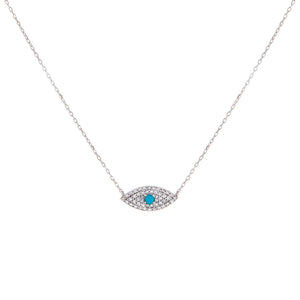 Turquoise Turquoise Evil Eye Necklace 14K - Adina Eden's Jewels