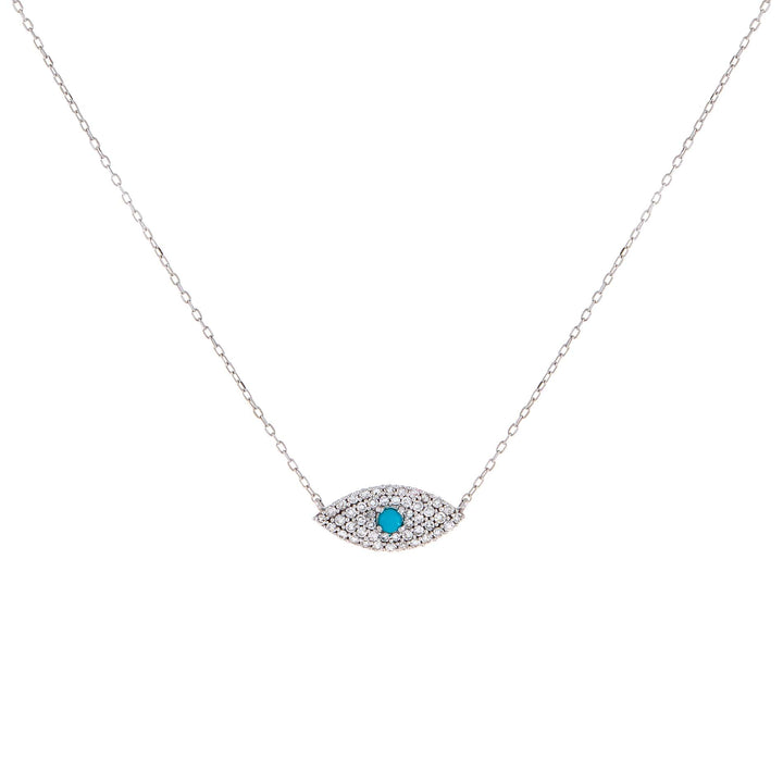 Turquoise Turquoise Evil Eye Necklace 14K - Adina Eden's Jewels