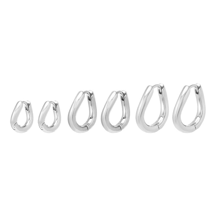 Silver / 8MM Solid Squiggly Huggie Earring - Adina Eden's Jewels