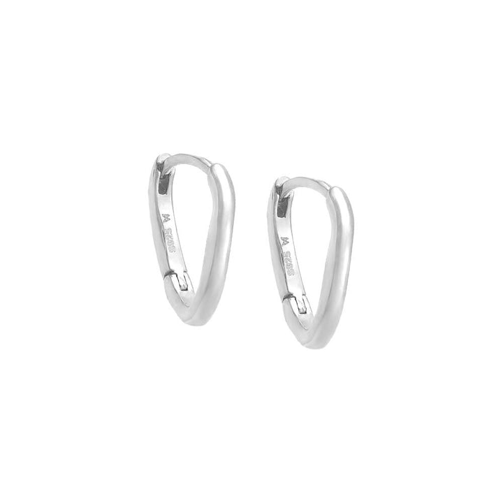 Silver / Pair / 12MM Thin Solid Curved Huggie Earring - Adina Eden's Jewels