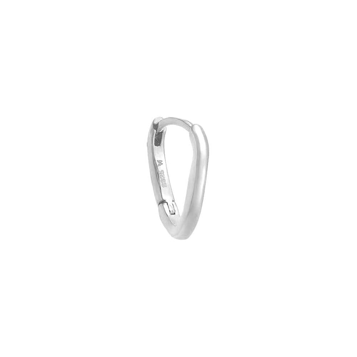 Silver / Single / 12MM Thin Solid Curved Huggie Earring - Adina Eden's Jewels