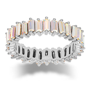 Silver / 8 Crystal Iridescent Eternity Band - Adina Eden's Jewels