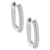 Silver Pavé Oval Huggie Earring - Adina Eden's Jewels