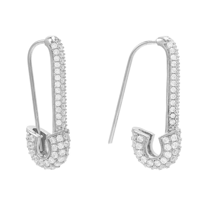 Silver Safety Pin Earring - Adina Eden's Jewels