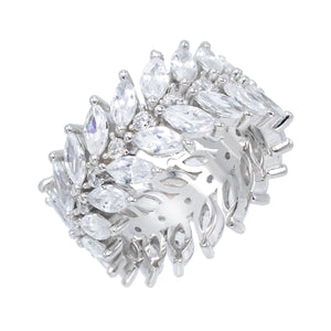 Silver / 6 Double Row CZ Ring - Adina Eden's Jewels