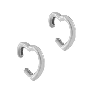 Silver Open Heart Ear Cuff Set - Adina Eden's Jewels
