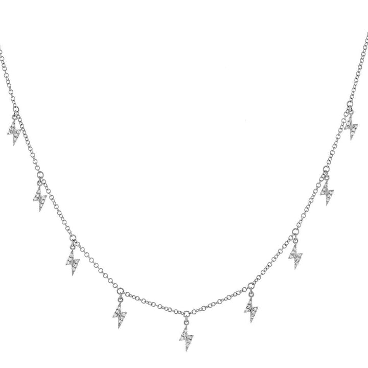  Diamond Multi Lightning Bolt Necklace 14K - Adina Eden's Jewels