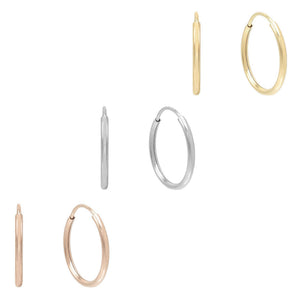 Combo Trio Endless Hoop Earring Combo Set 14K - Adina Eden's Jewels