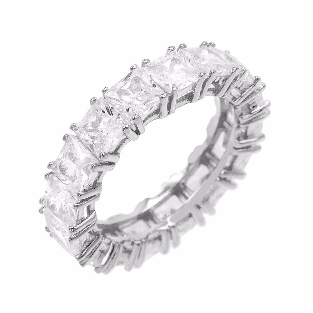 Silver / 5 Princess Cut Eternity Band - Adina Eden's Jewels