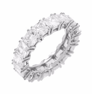 Silver / 9 Princess Cut Eternity Band - Adina Eden's Jewels