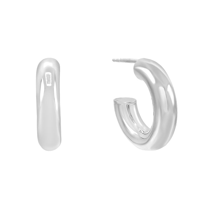 Silver / 20 MM Thick Hollow Hoop Earring - Adina Eden's Jewels