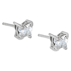 Silver Crystal Butterfly Stud Earring - Adina Eden's Jewels