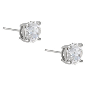 Silver / 8 MM Crystal Juliette Stud Earring - Adina Eden's Jewels