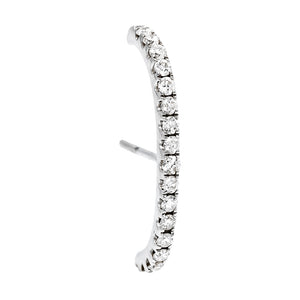 14K White Gold Diamond Hook Stud Earring 14K - Adina Eden's Jewels