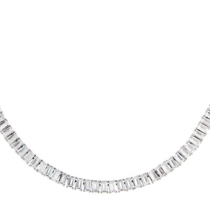 Silver Baguette Tennis Necklace - Adina Eden's Jewels