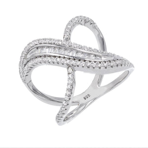  Baguette X Ring - Adina Eden's Jewels