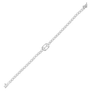 Silver Bezel Stone Bracelet - Adina Eden's Jewels