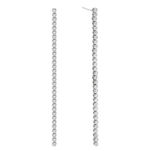 Silver Bezel Drop Stud Earring - Adina Eden's Jewels